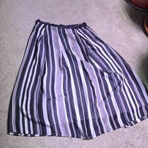 Striped midi skirt